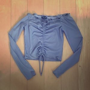 Grey Off Shoulder Crop top